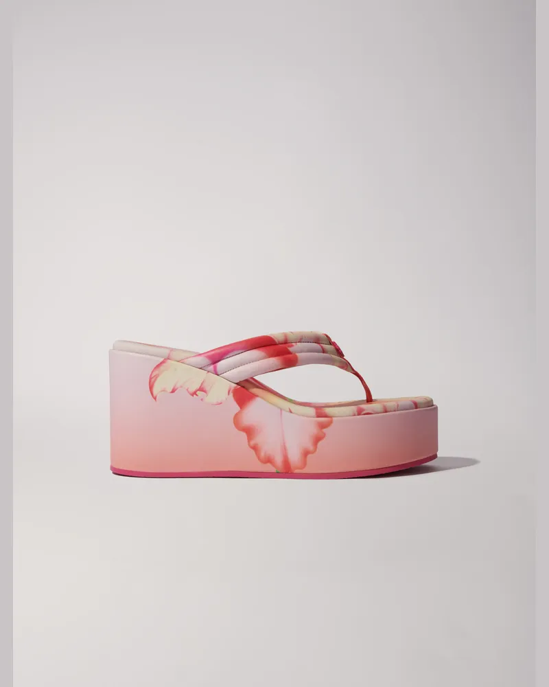 Maje Plateau-sandalen Mit Blumenprint - Rosa Rosa