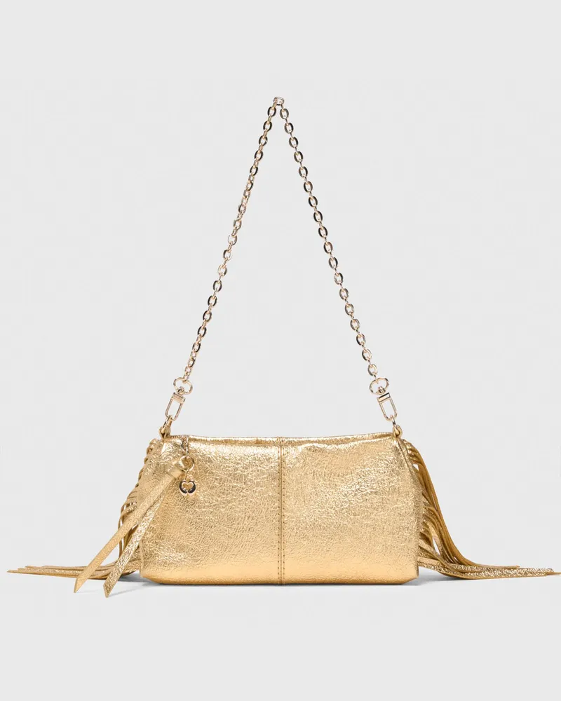 Maje Miss M-clutch In Metallic-optik - Golden Golden