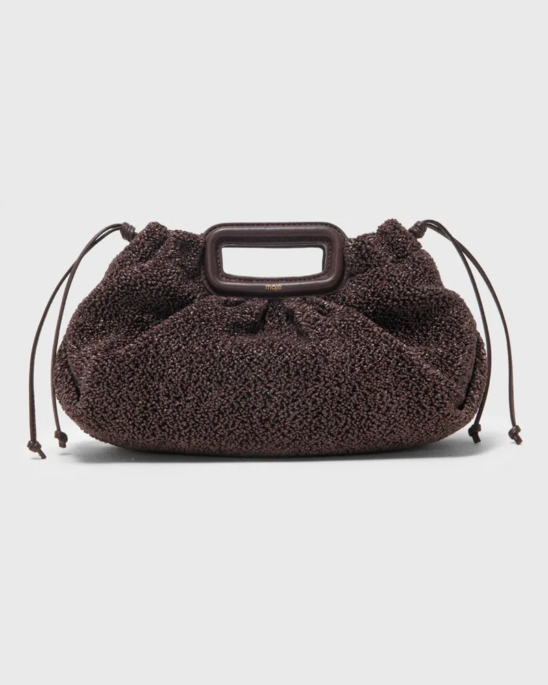 Maje Clutch Mipli Mit Bouclé-effekt - Dunkelbraun Dunkelbraun