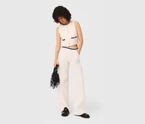 Weite Hose In Tweed-optik - Ecru