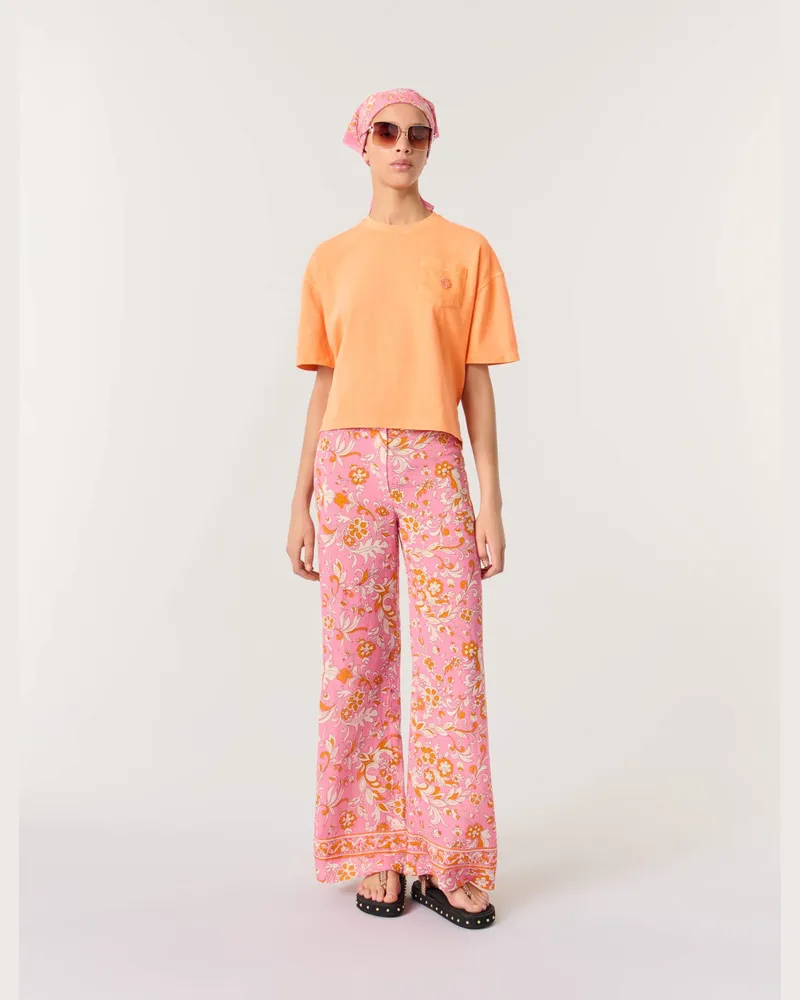 Maje T-Shirt Mit Zierlogo - Orange Orange