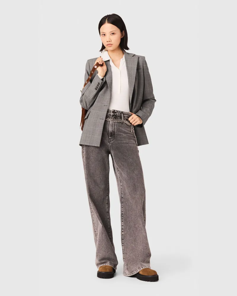 Maje Weite Jeans Mit Kettengürtel - Grau Grau