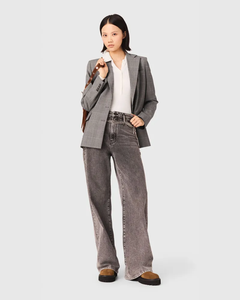 Maje Weite Jeans Mit Kettengürtel - Grau Grau