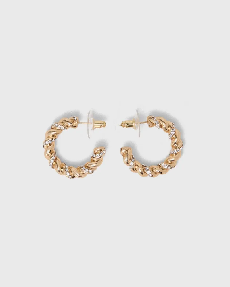 Maje Gedrehte Creolen Mit Strass - Golden Golden