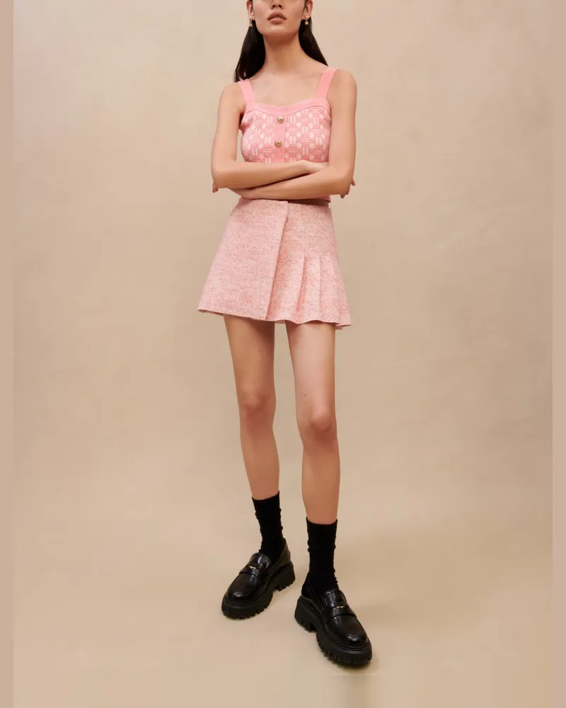 Maje Rosafarbener Minirock - Rosa Rosa