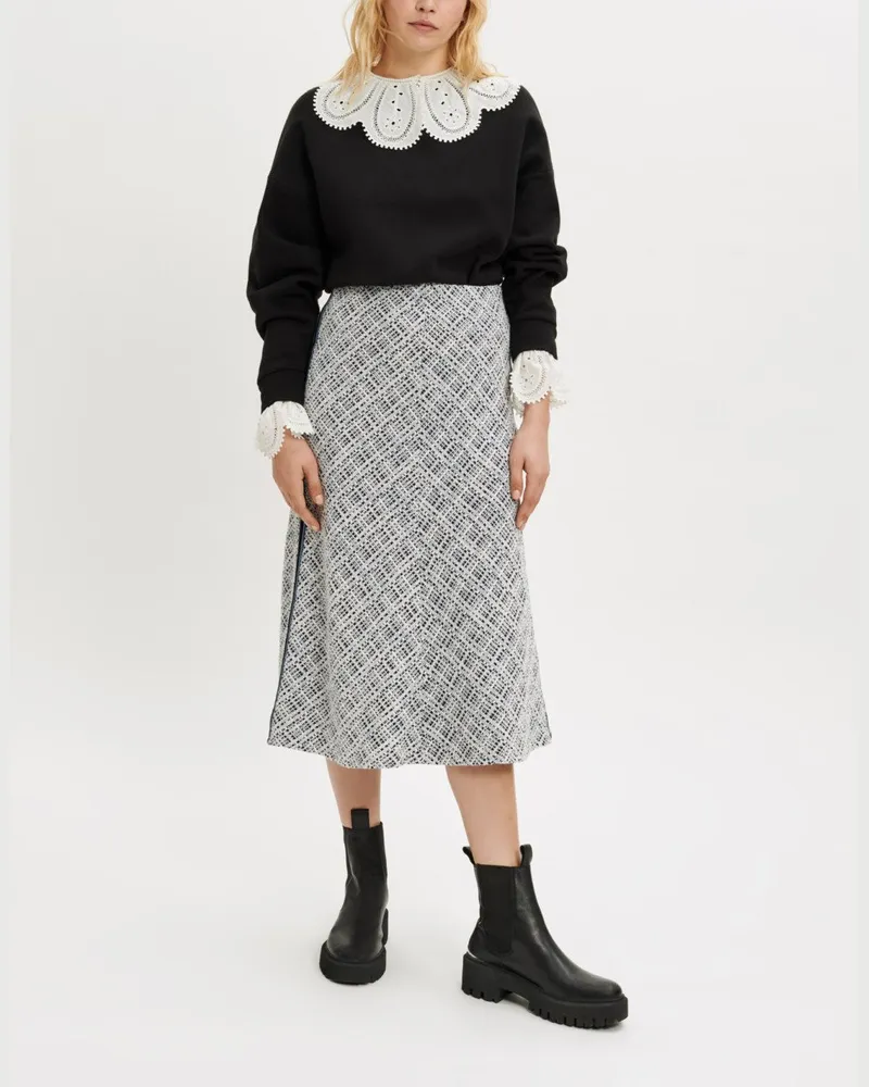 Maje Midi-rock Aus Tweed - Blau Blau