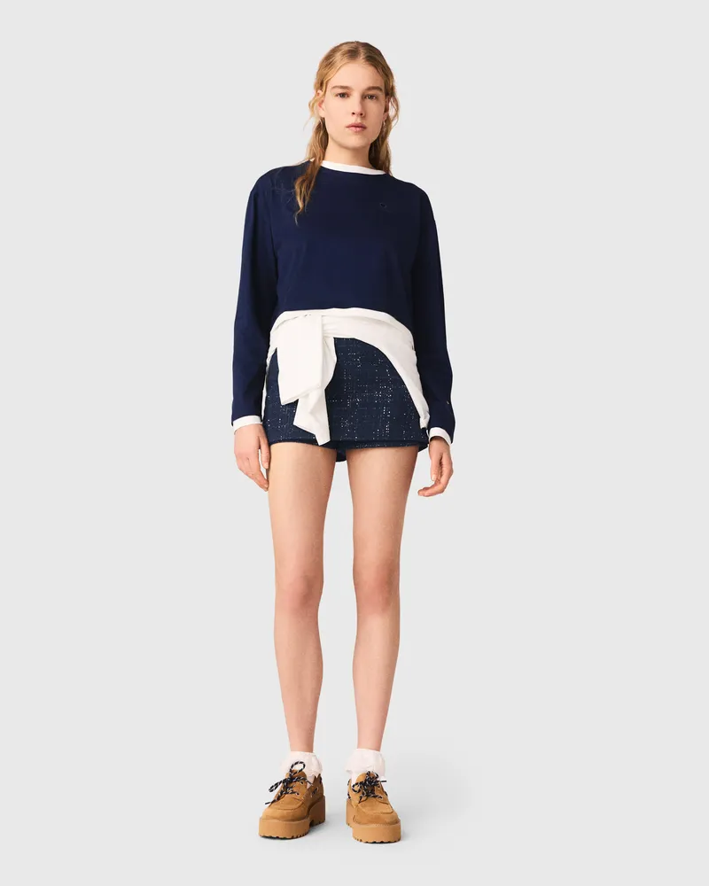 Maje T-Shirt Im Lagen-look - Marineblau Marine