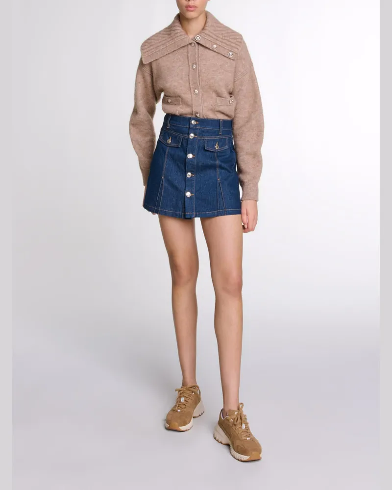 Maje Trompe-l'ail-denimshorts - Dunkelblau Dunkelblau