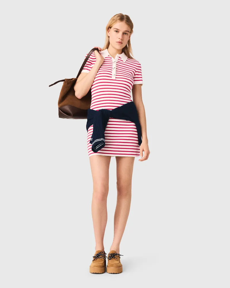 Maje Gestreiftes Polokleid - Rot Rot