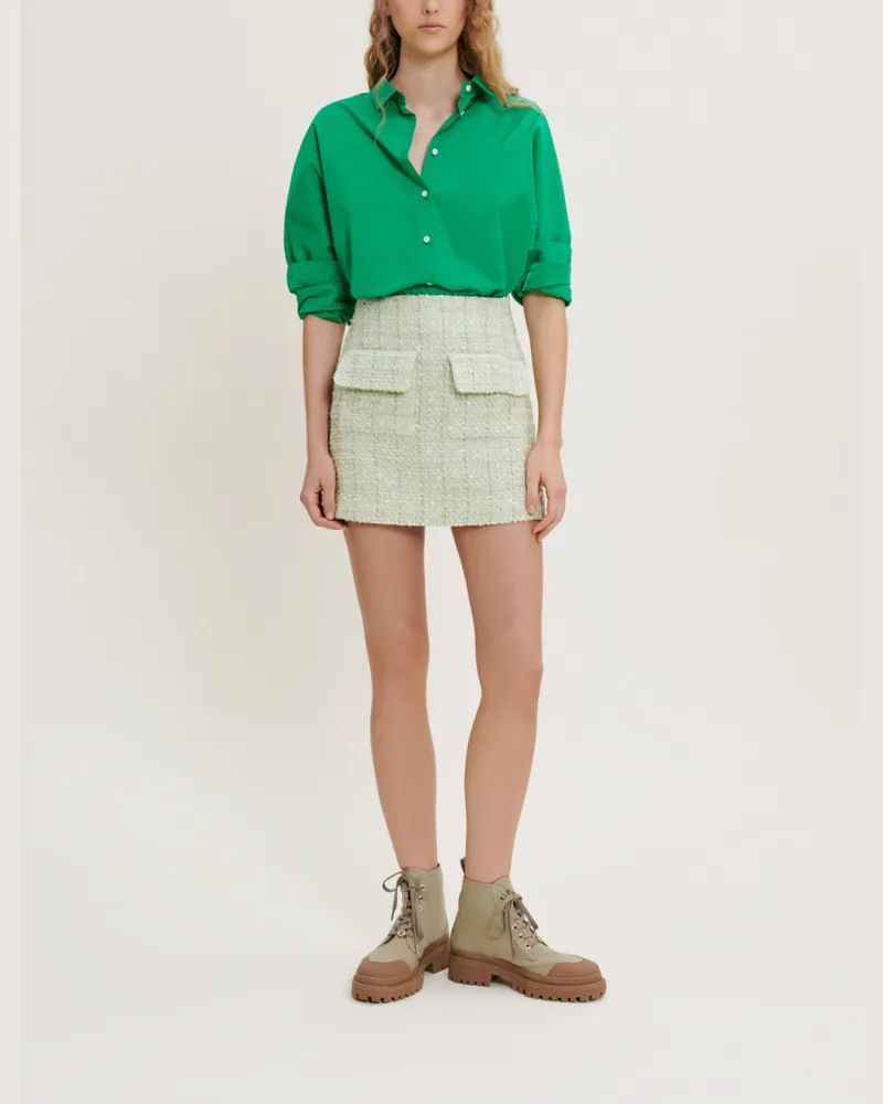 Maje Tweedrock Mit Glanz - Hellgrün Hellgrün