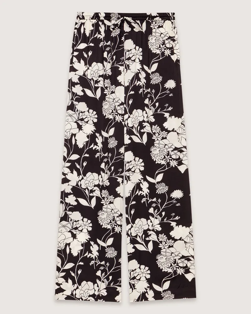 Maje Hose Mit Blumenmuster - Imprime Floral Ecru Noir Imprime