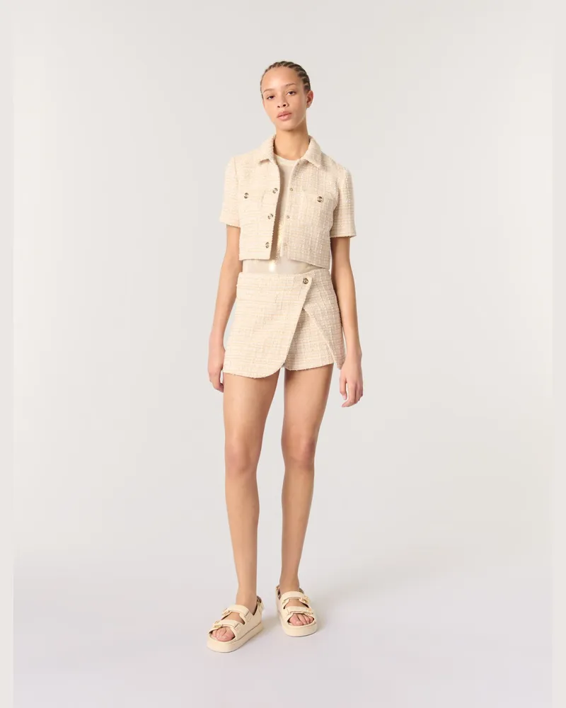Maje Kurze Tweedjacke - Beige Beige