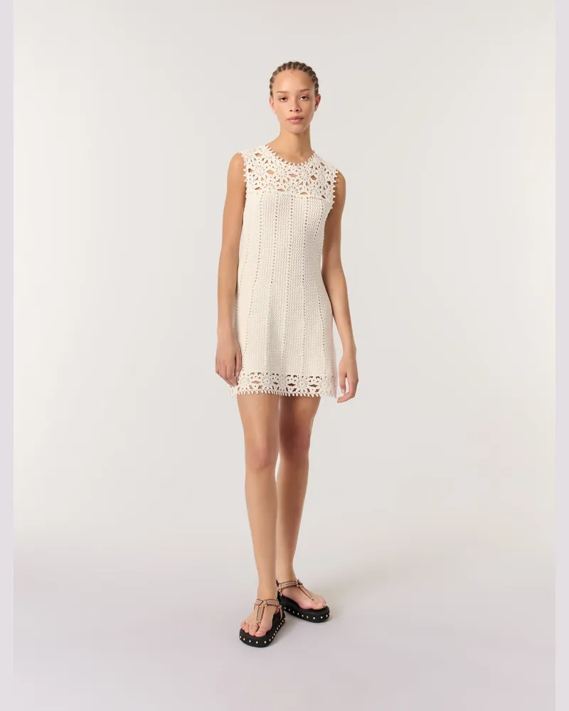 Maje Kurzes Häkelkleid - Weiß Weiß