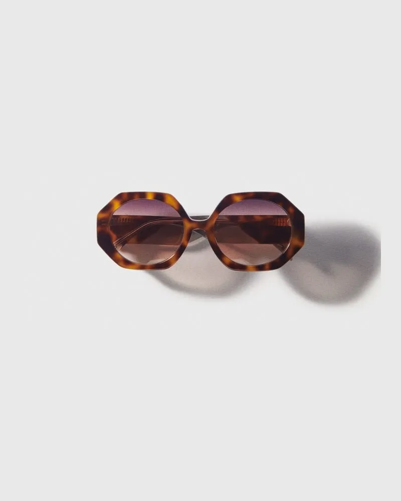 Maje Runde Sonnenbrille Aus Acetat - Schildpatt Hell Schildpatt