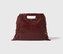 M-tasche Aus Craqulé-leder - Rot Bordeaux