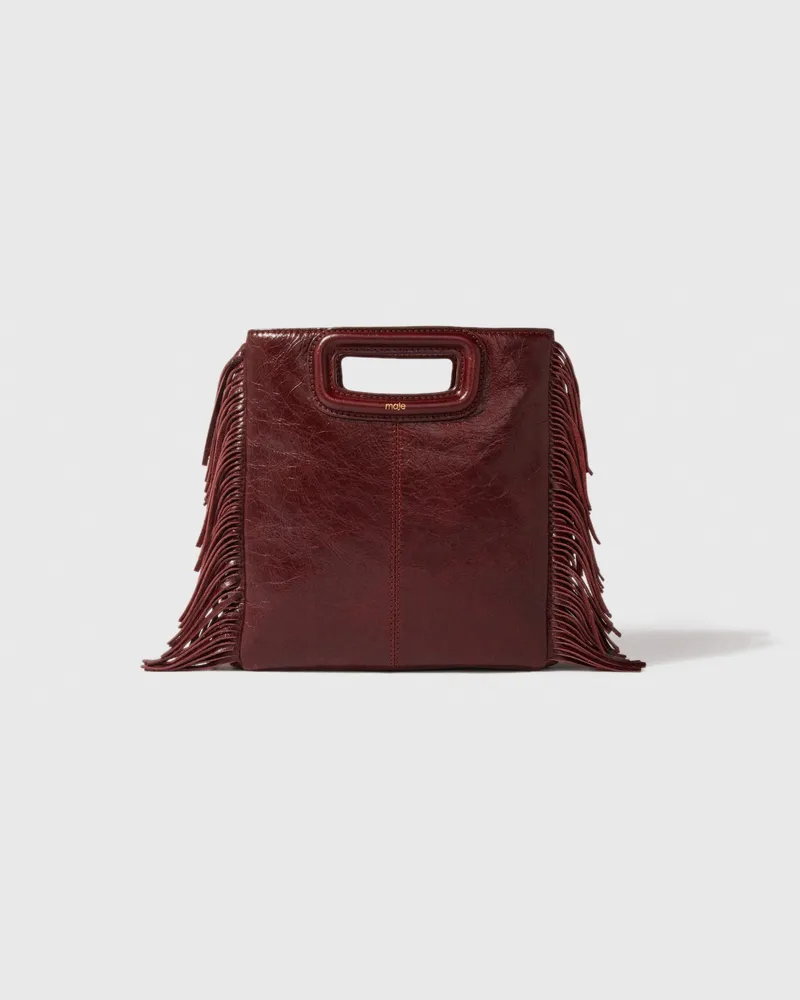Maje Tasche M Aus Craqulé-leder - Rot Bordeaux Bordeaux