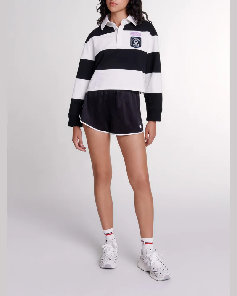 Maje Satin-shorts - Schwarz Schwarz