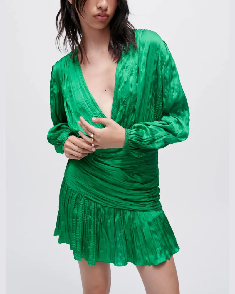 Maje Körpernahes Kleid Aus Lamé - Grün Grün