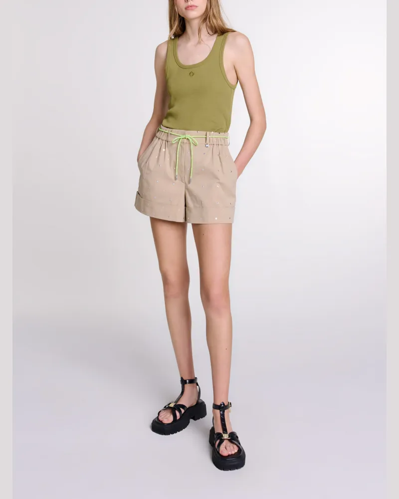 Maje Geripptes Tanktop - Khaki Khaki