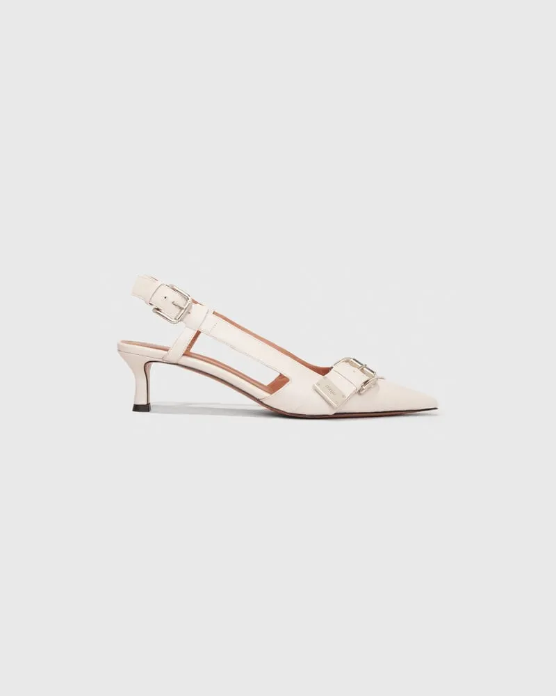 Maje Slingback-pumps Mit Doppelschnalle - Weiß Weiß