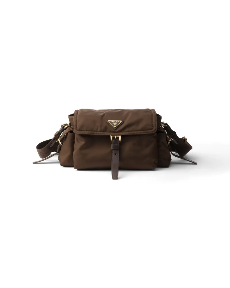 Prada Mittelgroße   Explore Schultertasche Aus Re-nylon, Damen, Sienna Sienna