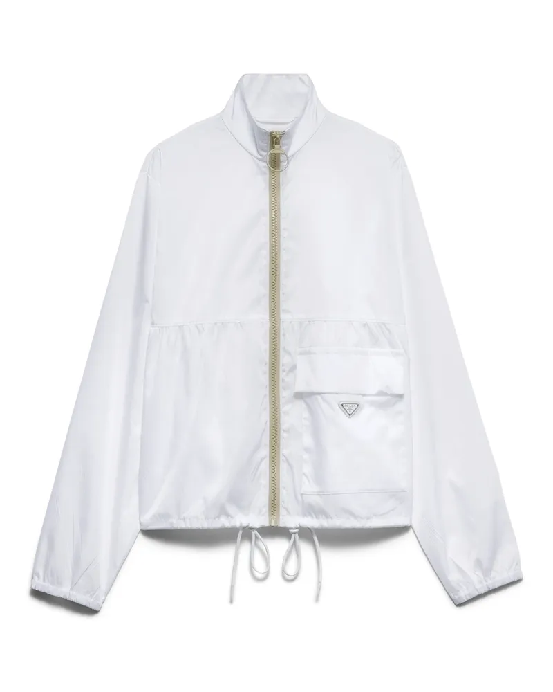 Prada Blousonjacke Aus Re-nylon, Damen, Weiss, Größe Weiss