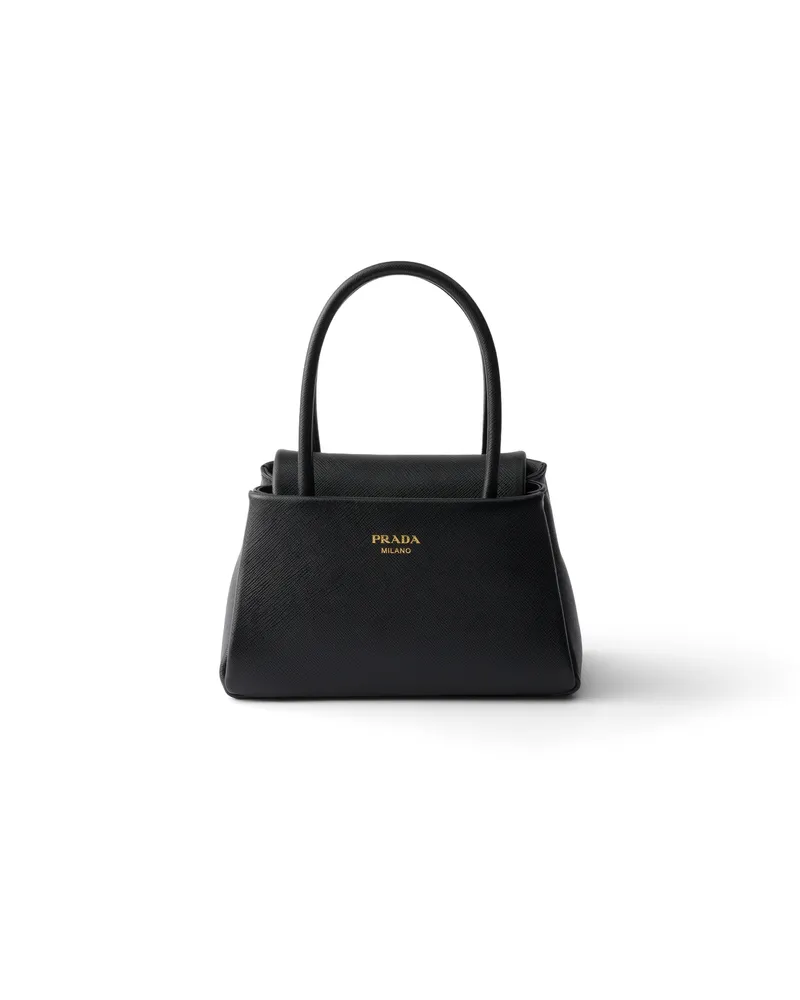 Prada Passage Mini-handtasche Aus Saffiano-leder, Damen, Schwarz Schwarz