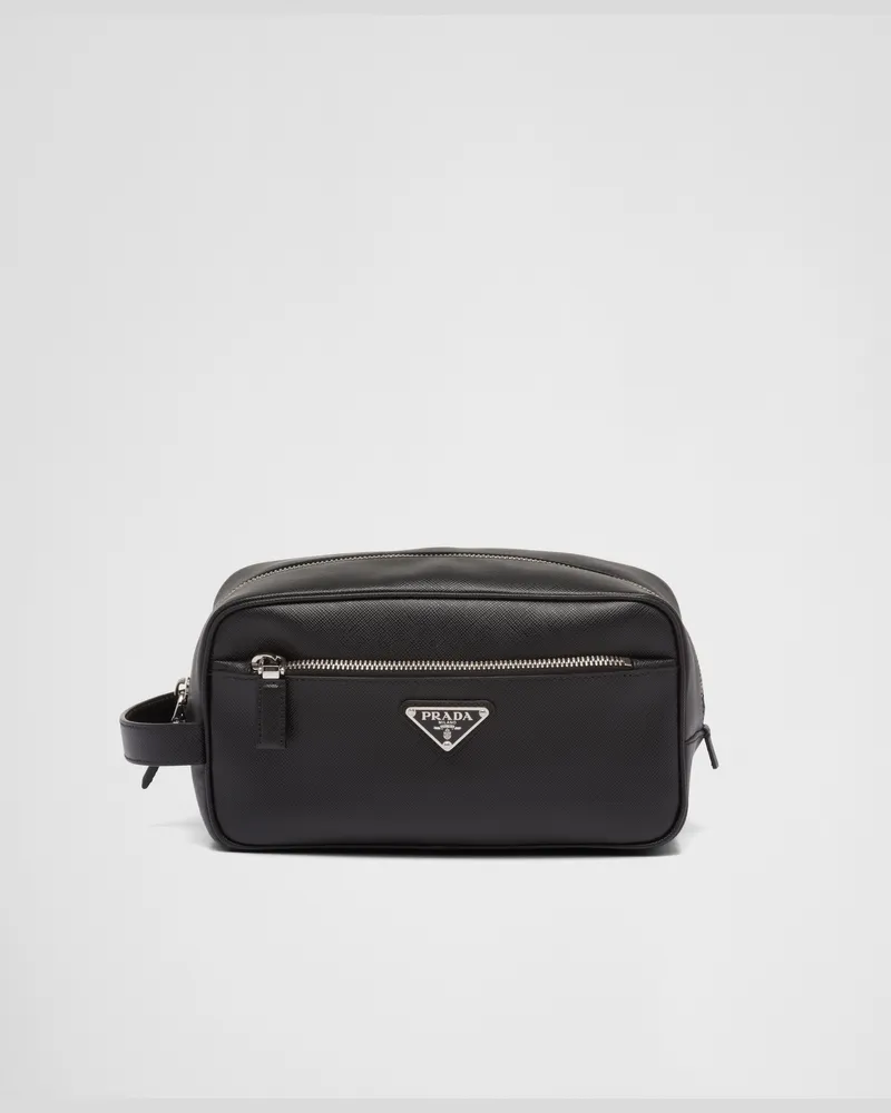 Prada Reiseetui aus Saffiano-Leder Schwarz