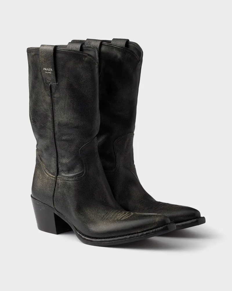 Prada Stiefel aus Leder Schwarz