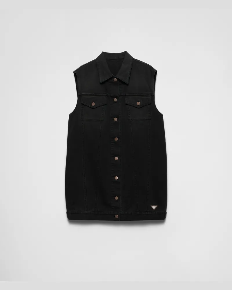 Prada Minikleid aus Denim Schwarz