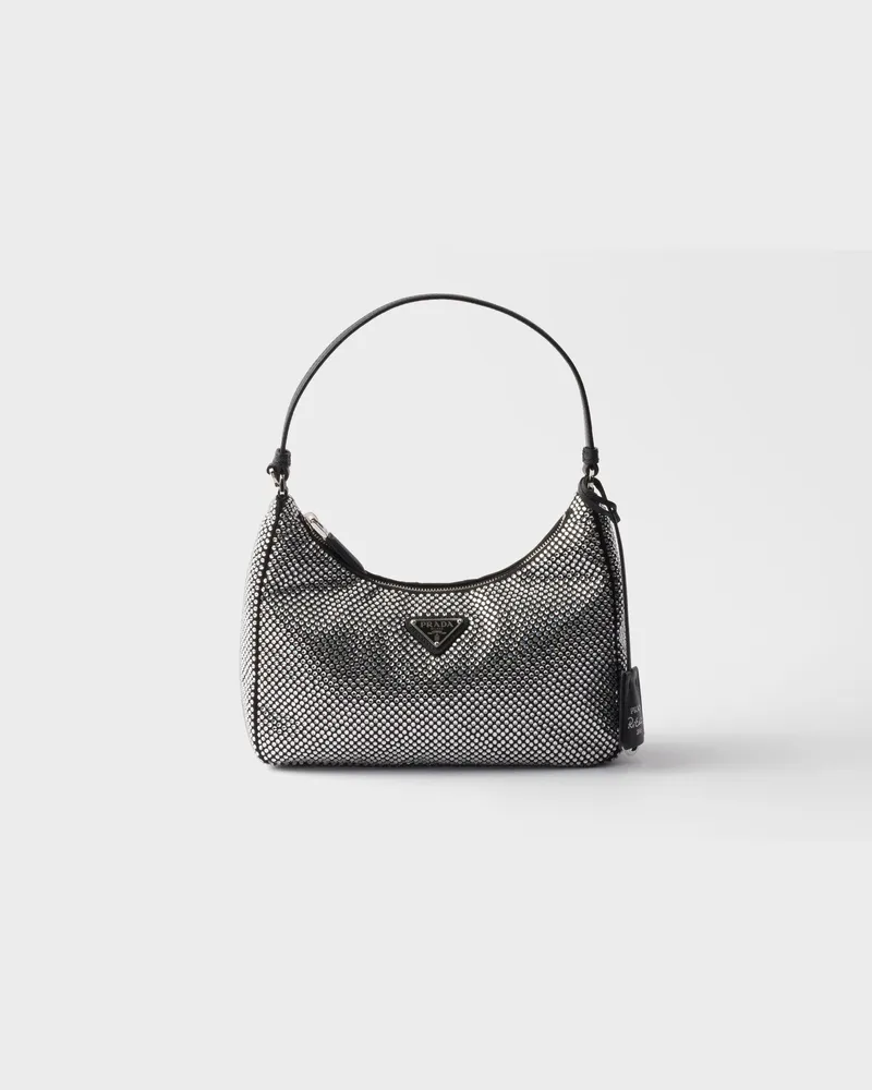 Prada Re-Edition 2005 Tasche aus Satin mit Kristallen Kristall