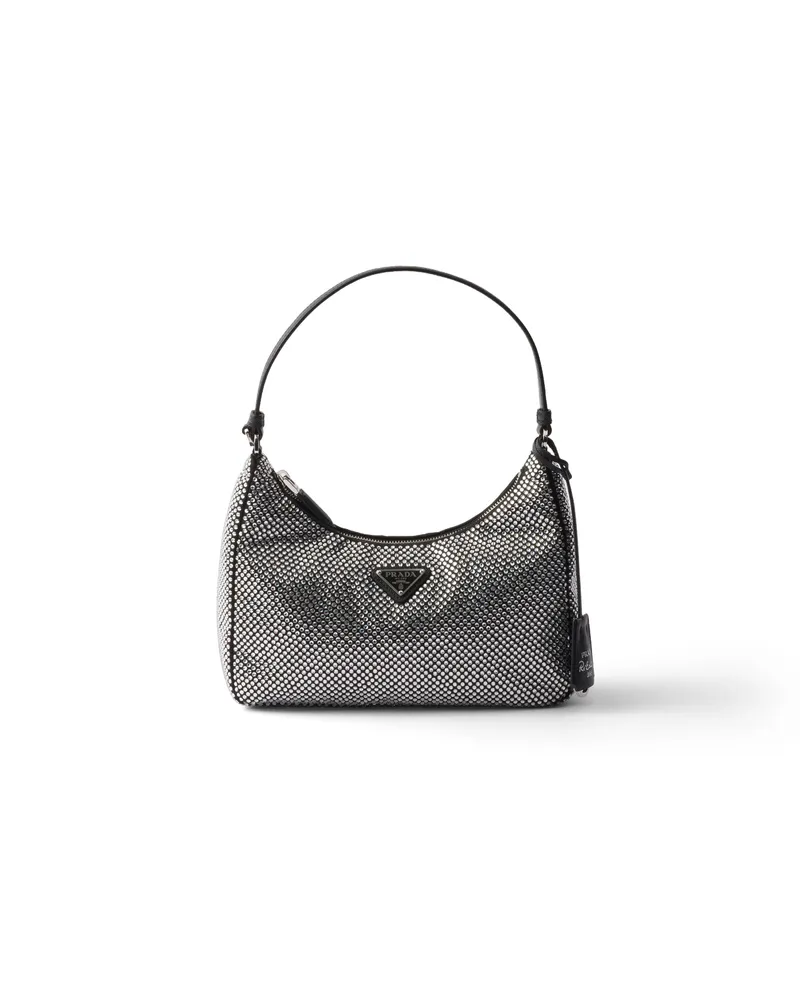 Prada Re-edition 2005 Tasche Aus Satin Mit Kristallen, Damen, Kristall Kristall