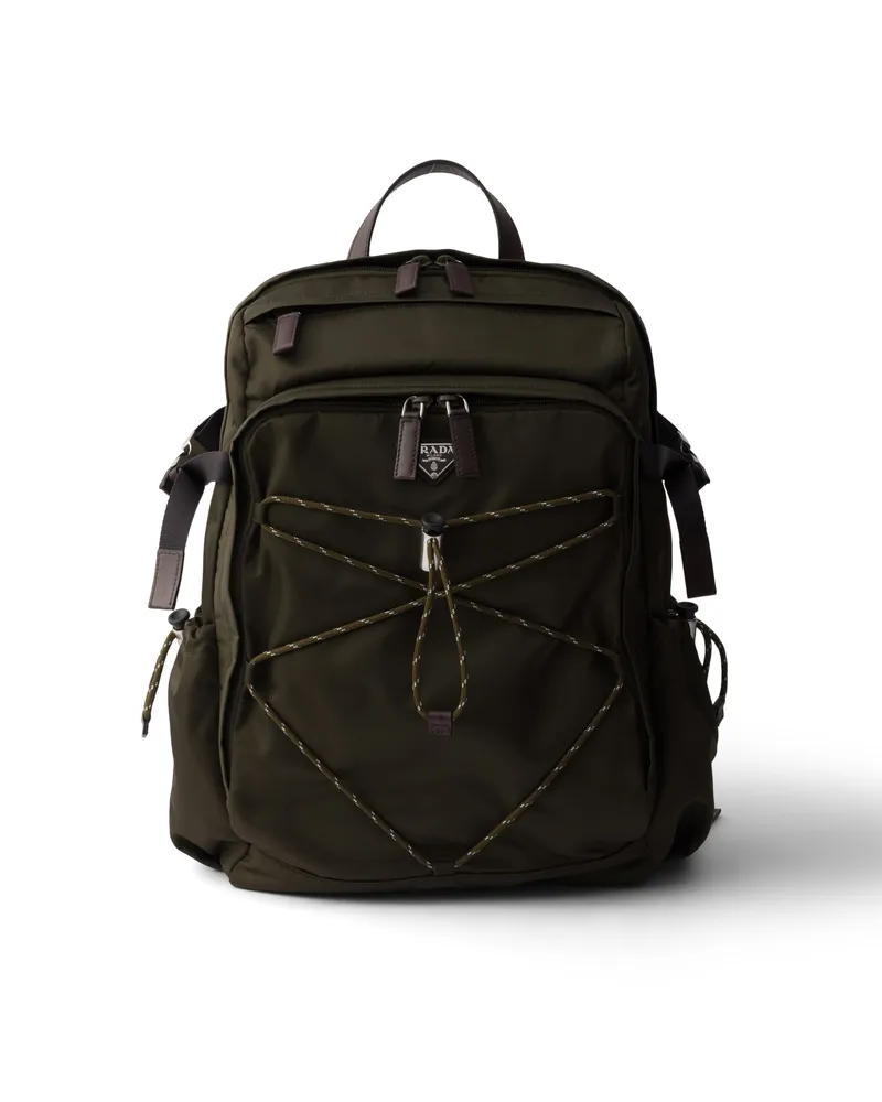 Prada Speedrock Rucksack Aus Re-nylon Und Leder, Herren, Selva Grün Selva