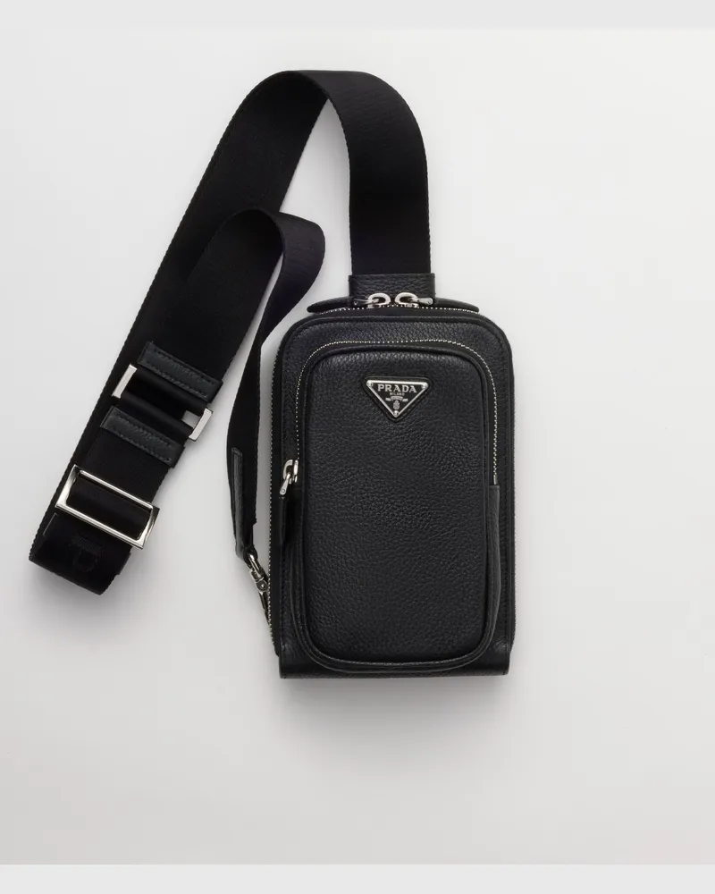 Prada Smartphone-Hülle aus Leder Schwarz