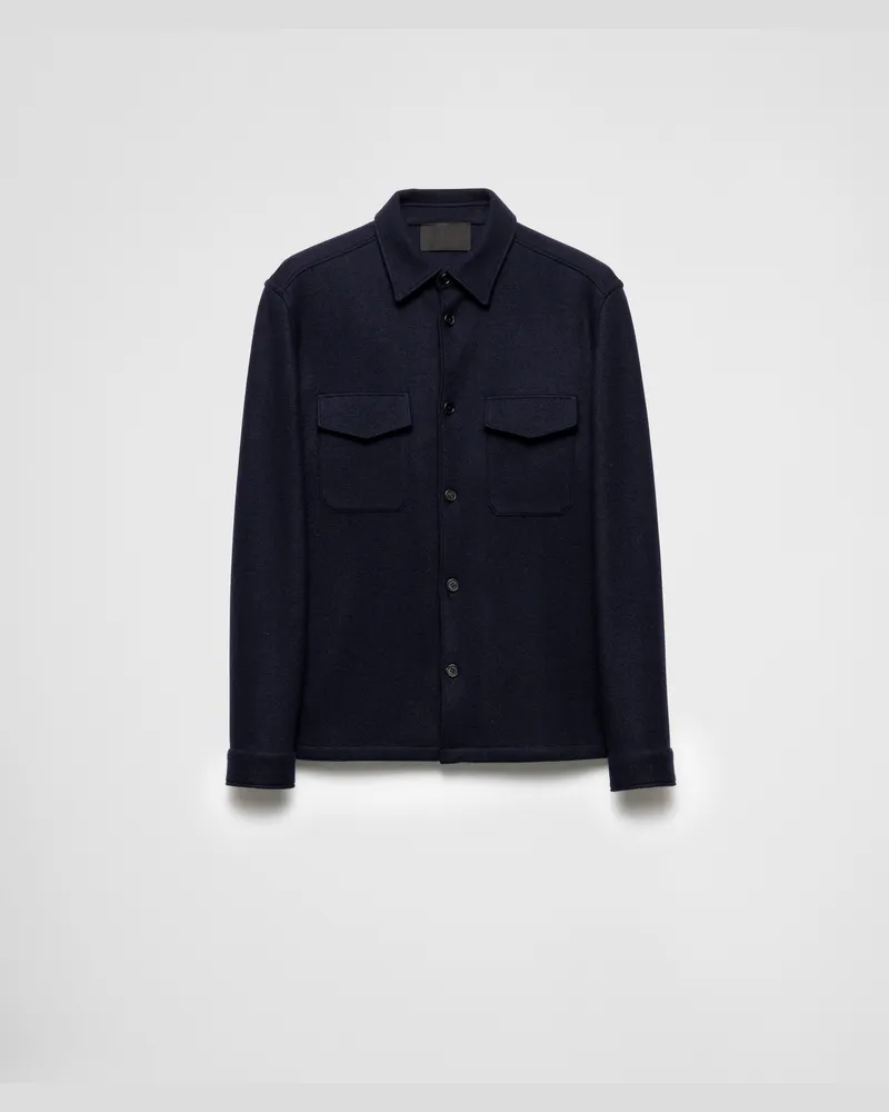 Prada Hemd aus Wolle und Kaschmir Blau