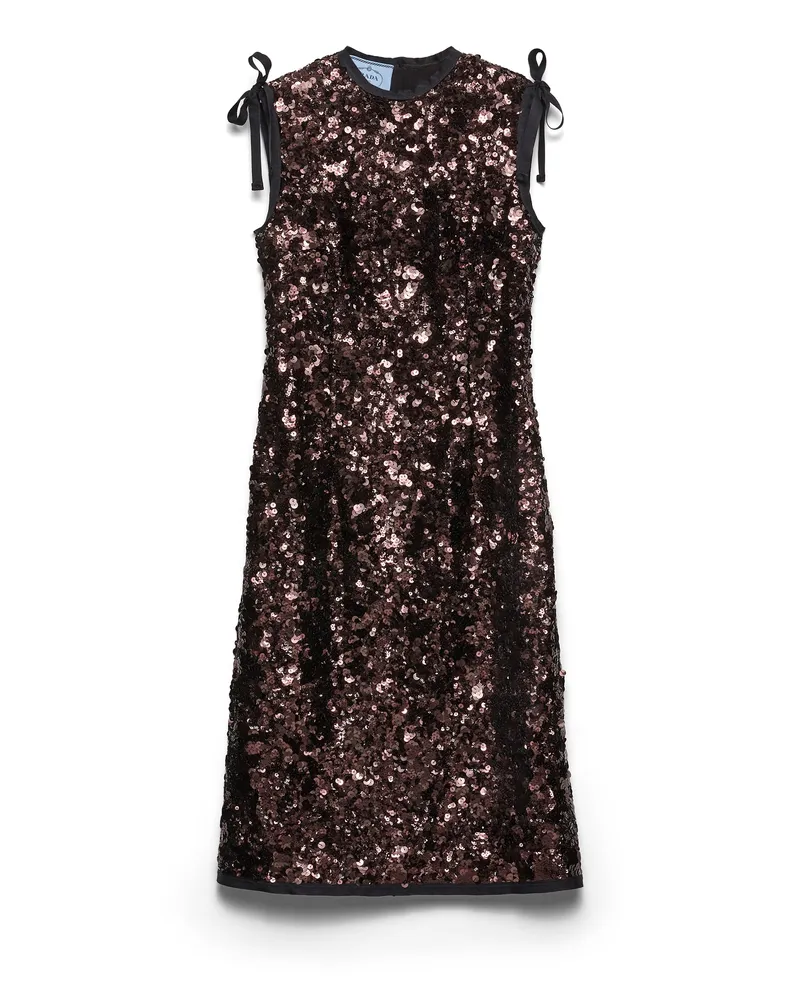 Prada Paillettenkleid, Damen, Pflaume, Größe Pflaume