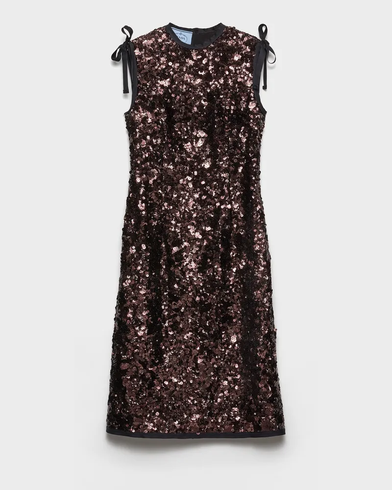 Prada Paillettenkleid Pflaume