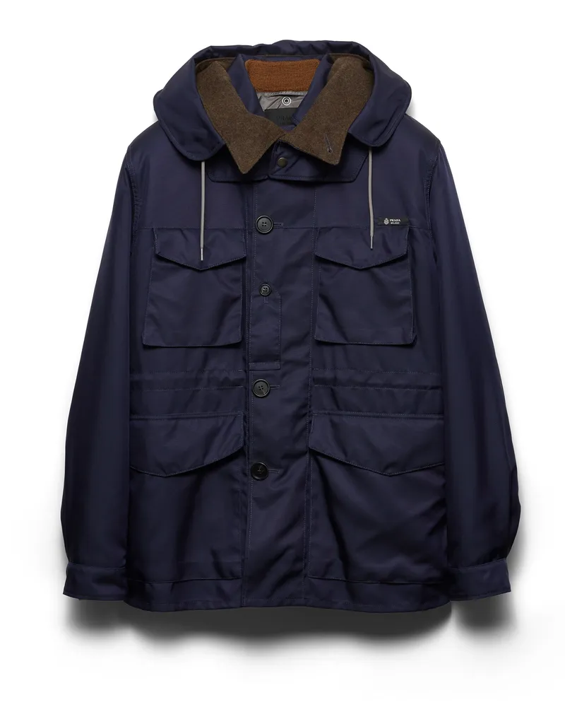 Prada Kapuzenjacke Aus Baumwolle, Herren, Blau, Größe Blau