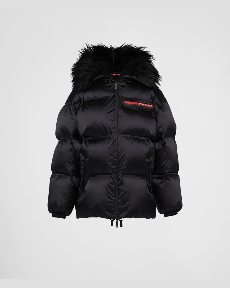 Prada Daunenjacke aus technischem Re-Nylon Schwarz