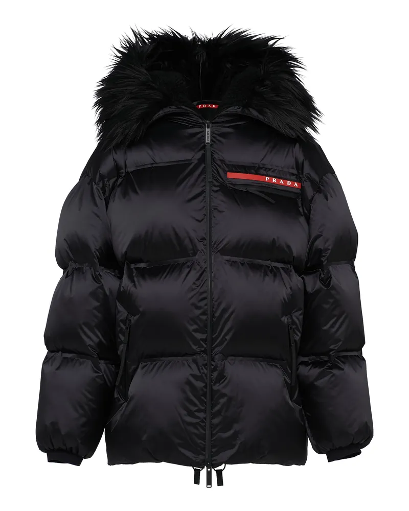 Prada Daunenjacke Aus Technischem Re-nylon, Damen, Schwarz, Größe Schwarz