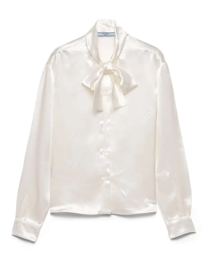 Prada Hemd Aus Satin, Damen, Weiss, Größe Weiss