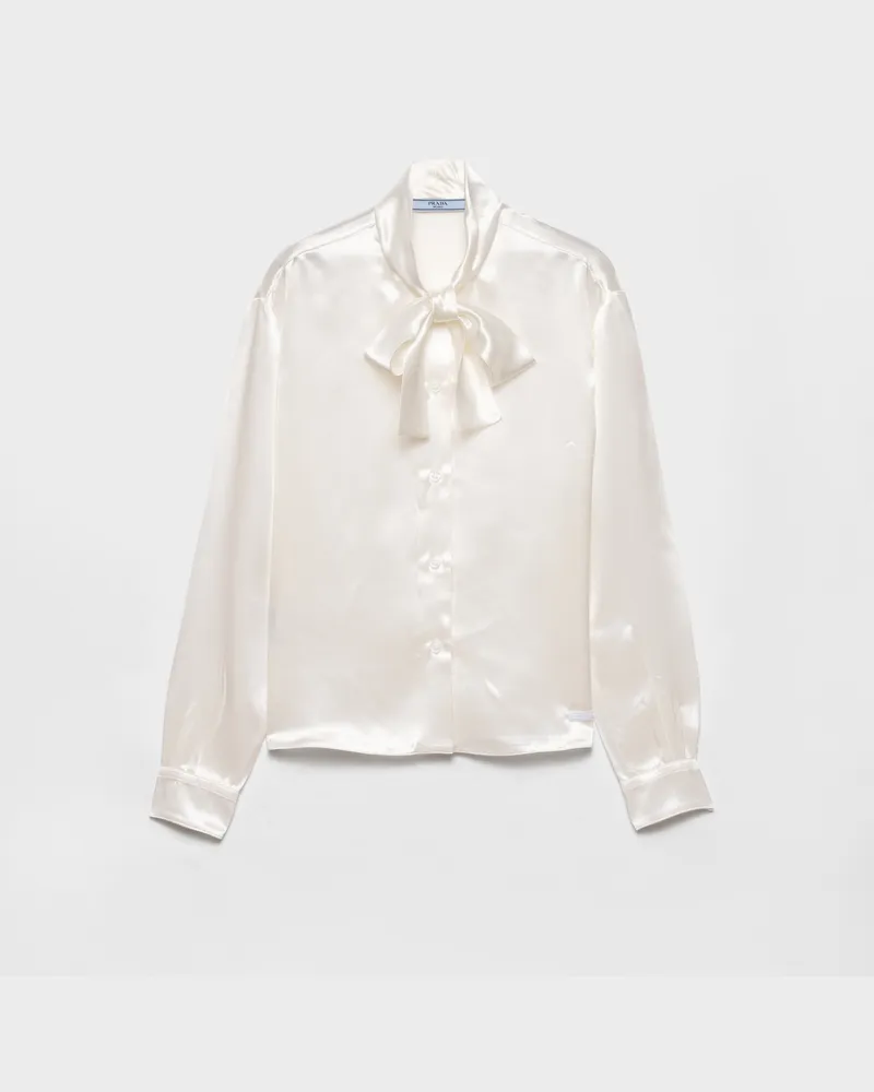 Prada Hemd aus Satin Weiss