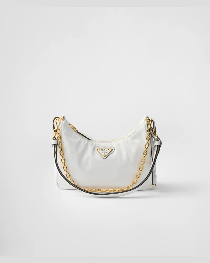 Prada Re-Edition Mini Bag aus Naplak-Lackleder Weiss