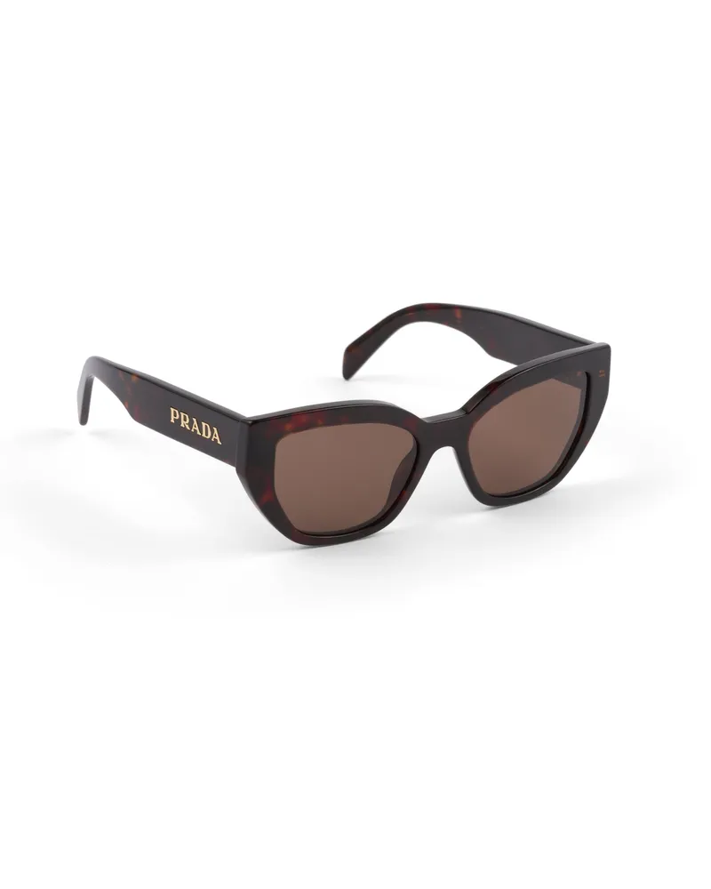 Prada Sonnenbrille Mit  Logo, Damen, Gläser In Braun Gläser