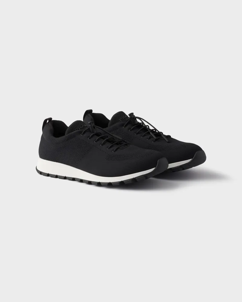 Prada Sneaker aus Stretch-Strick Schwarz
