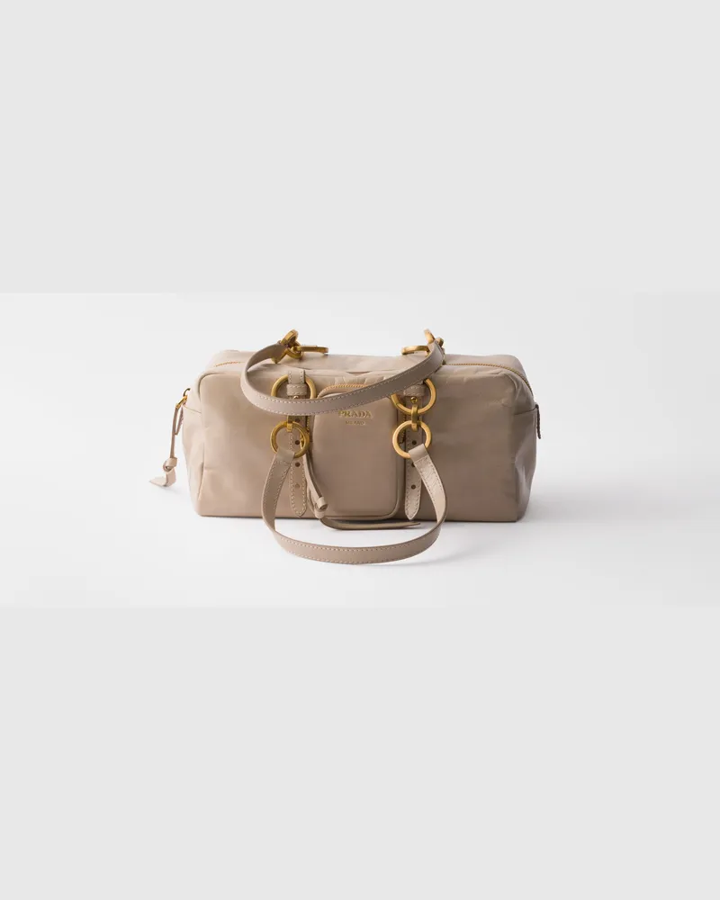Prada Dangle Mittelgroße Henkeltasche aus Leder Puderrosa