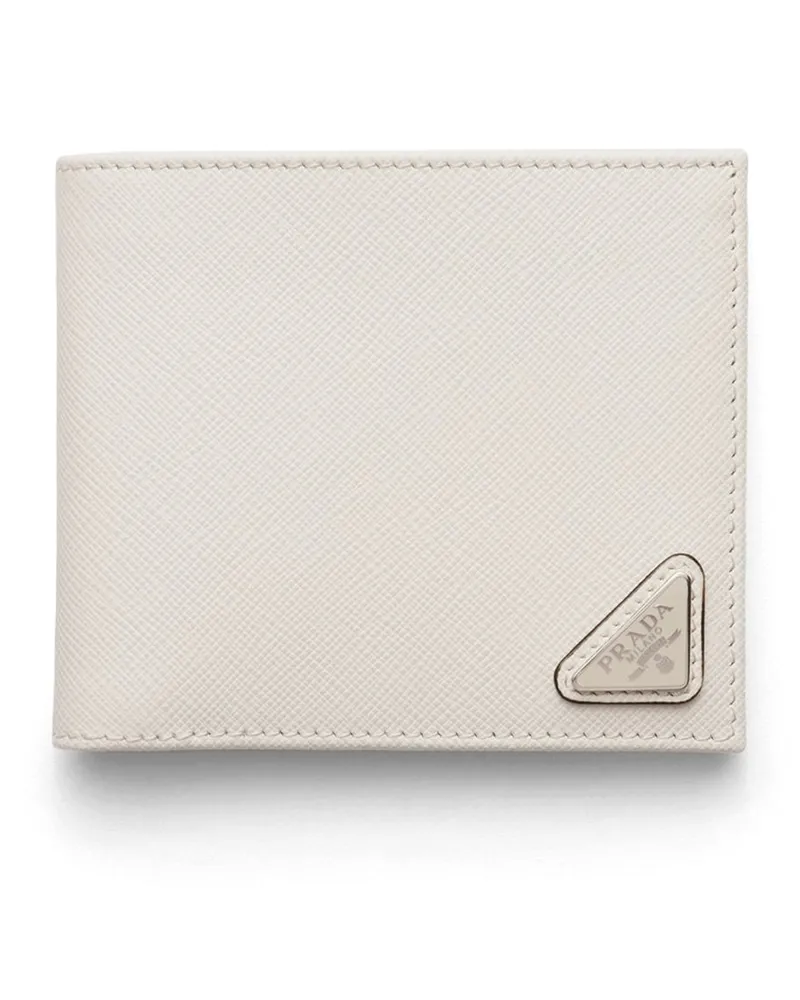 Prada Saffiano Leder Brieftasche Mit Münzfach, Herren, Kalkweiss Kalkweiss