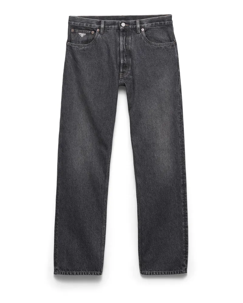 Prada Denim-jeans Im Vintage-look, Herren, Schwarz, Größe Schwarz