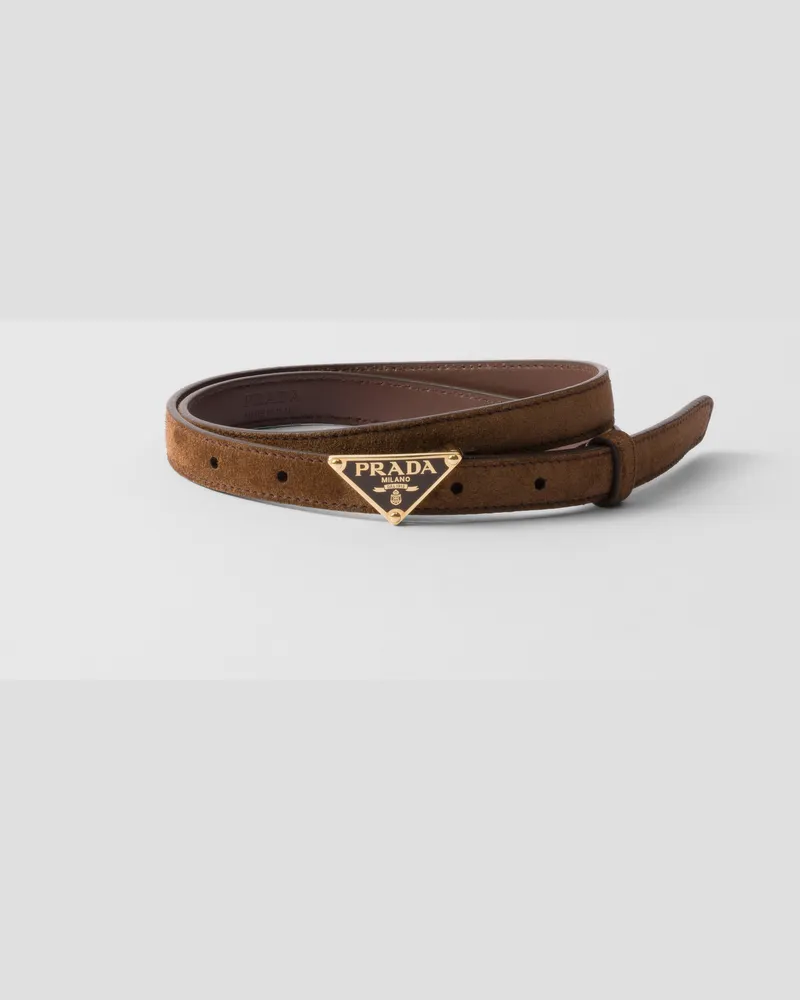 Prada Gürtel aus Wildleder Kakaobraun