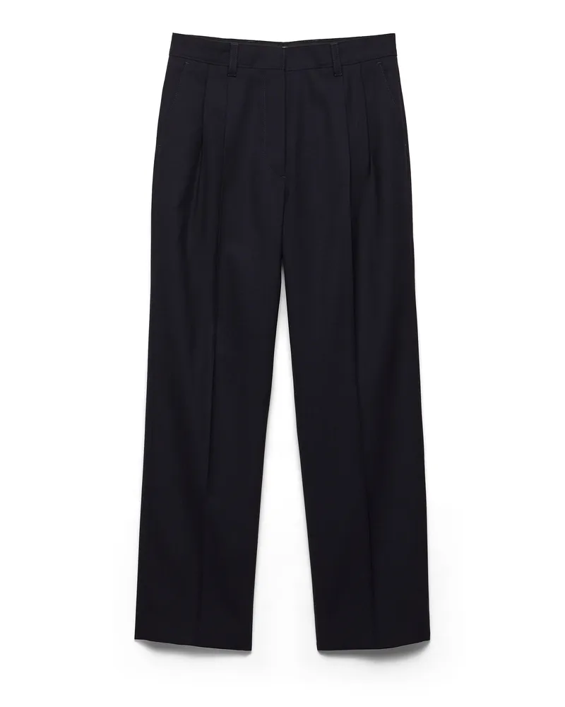 Prada Hose Mit Ziersteppung, Damen, Marineblau, Größe Marineblau